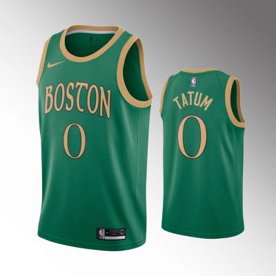 Ready Stock High Quality Authentic Basketball Jersey 2019-20 Mens Boston Celtics 0 Jayson Tatum Green Swingman Jersey - City Edition