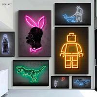 NewNeon Design Statue Of Liberty Mona Lisa โปสเตอร์ผ้าใบ Rocket ภาพ Pop Street Wall Art ภาพวาด Modern Home ตกแต่งห้อง Liyanhong2