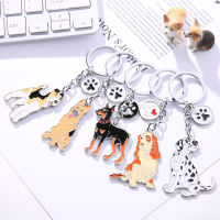 Newest Metal Dog Car Keychain Great Dane Bulldog Pendant Key Chain for Women Men Girls Bag Charm Key Holder Car Keyring Gift