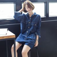 R ผู้หญิง Dungarees Denim Jumpsuit 2019ฤดูร้อนฤดูใบไม้ผลิ Overalls กางเกงขาสั้นแฟชั่นหลวม34แขน Jean Jumpsuit สำหรับสุภาพสตรี AA5181