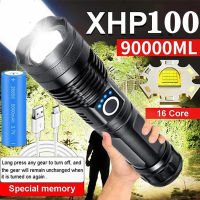 High Power XHP100 Led Flashlight Rechargeable 4 Core Torch Zoom Usb Hand Lantern For Camping, Outdoor &amp; Emergency Use