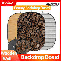 Godox Background For Photography Backdrop Board 1.5mx2m Collapsible Soft Portable Foldable Panel For Wedding Photos Professional Portrait Fashion Beauty Photography 【Wooden Wall Style】