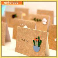 GOTORADE 12PCS ทนทานต่อการใช้งาน การ์ดอวยพรทำมือ กระดาษคราฟท์ ที่มีคุณภาพสูง สาวสไตล์ Instagram น่ารักขอบคุณการ์ด ครอบครัวของคุณ ประณีตประณีตประณีต การ์ดของขวัญวันเกิด DIY