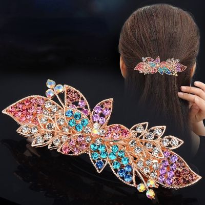 Exquisite new alloy hairpin Rhinestone Ornament adult Korean headdress hair ornament flower diamond inlaid large spring clip