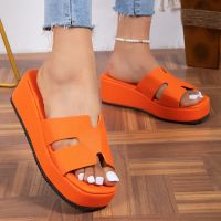 Wedges Fashion platform shoes solid color sandalias Open toe sandals comfortable non-slip summer footwear Womens Slippers