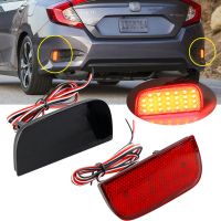 แผ่นสะท้อนกันชนไฟท้าย LED สีแดงด้านหลังไฟสัญญาณ2ชิ้นสำหรับรถ Honda Civic Lx/ex/touring Sedan Or Coupe จำนวน2016ชิ้น