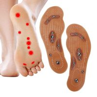 1 Pair Weight Loss Magnetic Therapy Insoles for Shoes Massage Bed Cushion Weight Loss Foot Care Brown Transparent Insole Silicon Shoes Accessories