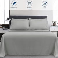 Aca Dabr Extra Soft 35cm Deep Pockets Microfiber Fitted Bedding Sheets Pillowcases Wrinkle Free Breathable Single Queen King Size Pure Color Bedsheet Bedding