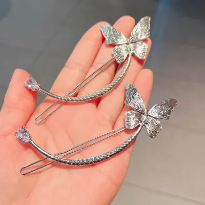 Embellished Hairpin Hair Jewelry Pearl Frog Hairpin Back Of The Head Pan Hairpin One-word Clip Headdress