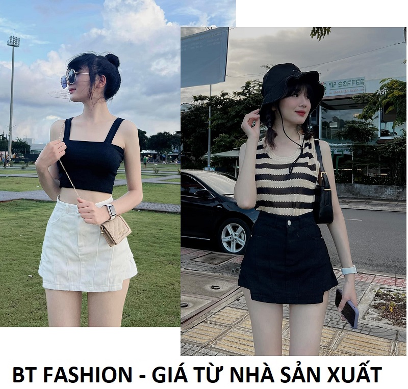 Quần Giả Váy Kaki Co Dãn HOT - BT Fashion (Xẻ Tà) VA01..