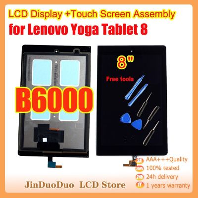 8.0 ของแท้สำหรับ Lenovo Yoga Tablet 8 B6000 B6000-H จอแสดงผล LCD แบบสัมผัสหน้าจอตัวแปลงดิจิทัลสำหรับ Lenovo เปลี่ยนหน้าจอ LCD B6000