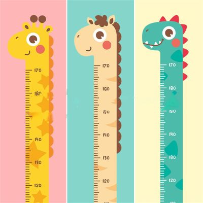 Wall Stickers Height Measure Kid Rooms Jungle Animals Zoo Vinyl Growth Chart Ruler Room Children