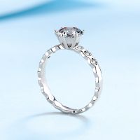 PuBang Fine Jewelry Real 925 Sterling Silver 18K White Gold D Moissanite Diamond Ring for Women Wedding Party Gift