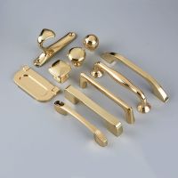 KK&amp;FING European Simple Light Luxury Bright Gold Kitchen Cabinet Door Handles Zinc Alloy Drawer Pulls Wardrobe Handle Hardware Door Hardware Locks