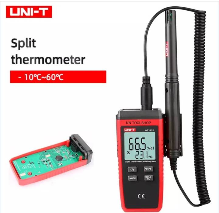 uni-t-ut333s-split-thermometer-and-hygrometer-lcd-screen-เครื่องวัดอุณหภูมิ-ไฮโกรมิเตอร์-10-60-c-ของแท้-สินค้าพร้อมส่ง
