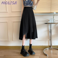 Molisa Fashion กระโปรง กระโปรงยีนส์ กระโปรงทรงเอ นุ่มนวล เท่ ล้ำสมัย วินเทจ A93M0YQ 41Z231009