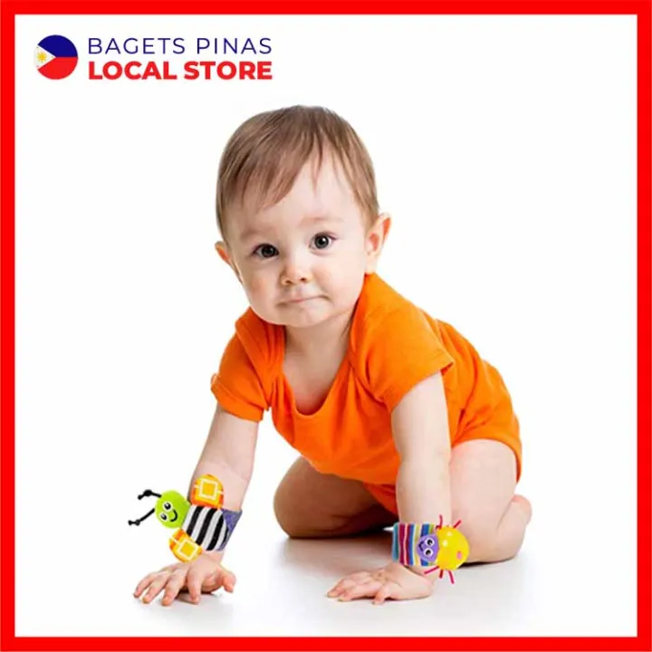 Baby Wrist Rattle Toys Hand Garden Bug Cartoon Animal Wristband Infant