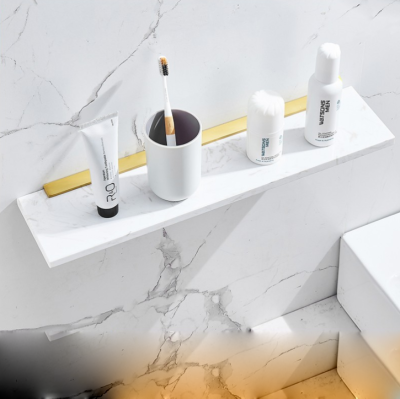 Nordic light luxury marble bathroom rack wall toilet mirror cosmetic storage rack 🔥พร้อมส่ง🔥