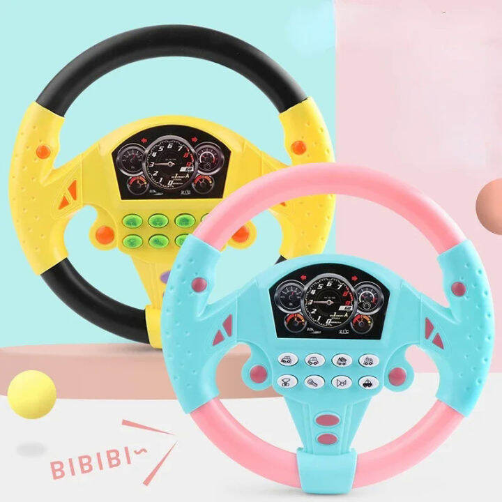 Simulate Driving Car Copilot Steering Wheel Eletric Baby Toys with ...