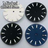 Miuksi 33.4Mm Black Blue White Watch Dial Luminous Fit NH35 ETA2824 2836 Miyota8215 821A Mingzhu DG2813 3804 PT5000 Movement