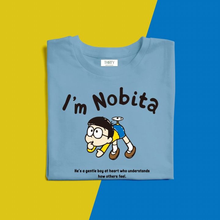 เสื้อยืดผ้าฝ้ายพิมพ์ลายขายดี-nobita-เสื้อยืดunisex-ผ้าcotton-100-สกรีนชัด-สีสด-ติดทน-s-5xl