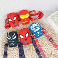 Silicone Spiderman Ironman Crossbody Coin Bag Kid Boy Children Shoulder Handbag Adjustable Strap Holiday Travel Pocket Pack