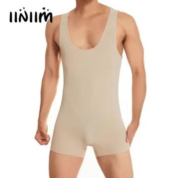 Men's Athletic Jumpsuit Sleeveless Wrestling Singlet Bodysuit