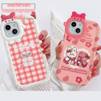 Momocase-เคสโทรศัพท์ตารางชมพู แบบนิ่ม เคสกล้องโบว์หัวใจ TPU น่ารักๆ สําหรับรุ่น 7PLUS/8PLUS 11 12/12pro12promax 13/14 13pro 14pro#3014