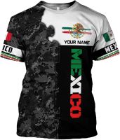 Personalized Name Camo Flag Mexican Mexico T Shirt 3D Sudadera De Mexico Hombre Unisex 3D All Over Printed Sportwear, T Shirt for Men Women Adult Full Size S-5XL CC14