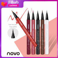 【Fillurb】หกสีอายไลเนอร์แบบน้ำปากกา NOVO เครื่องสำอางสำหรับดวงตาธรรมชาติและยาวนานกันน้ำ,Sweat-Proof และ Oil-Proof อายไลเนอร์แห้งเร็ว-เกลี่ยอายไลเนอร์เครื่องสำอางเพื่อความงามเริ่มต้น