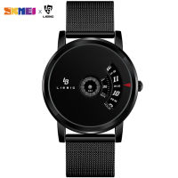 Japan Quartz movement Creative Time Display Men Watch Stainless Steel Waterproof Male Wristwatches Relogio Masculino Clock L1008