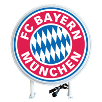 ป้ายไฟLED ป้ายฟุตบอล Bayern Munich Lightbox ทรงกลมกรอบขาว กล่องป้ายไฟสำเร็จรูป โลโก้เฟุตบอล เส้นผ่านศูนย์กลาง 40-120ซม.มีสินค้าพร้อมส