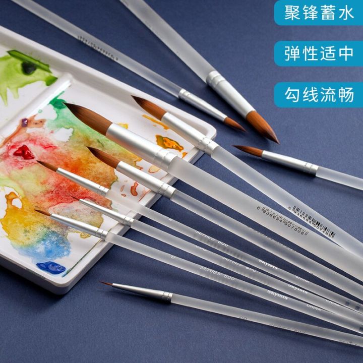 skyists-7-10pcs-nylon-brush-flat-round-head-diy-watercolor-pen-art-supplies-drawing-art-pen-paint-brush-nylon-brush-painting-pen