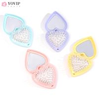 Mini Pocket Mirror Folding Comb Girl Women Portable Heart Pocket Small Travel Massage Hair Brush with Mirror Styling Accessories