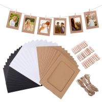 10pcs Combination Paper Frame with Clips Diy 7inch Picture Frames Hanging Wall Photos Album for Display Party Decoration Home