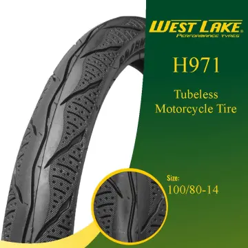 R8 TUBELESS TIRE 100/80X14 (9861-209) WITH SEALANT AND PITO