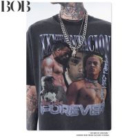 BOB เสื้อยืดผ้าฝ้ายพิมพ์ลายแฟชั่น Spenzer.street | ️‍ XXXtentacion tee  เสื้อโอเวอร์ไซส์ เสื้อผ้าแฟชั่น สตรีท rapper trav