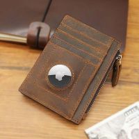 ใหม่ Apple Airtags Wallet ผู้ถือบัตรเครดิต ID หนังแท้พร้อม Airtag Case Anti-lost Protection RFID AirTag Wallet Bag