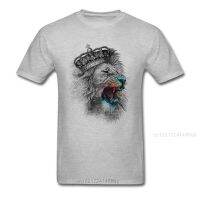 2018 King Lion Grey T-Shirt For Men New Arrival 3D Painting Summer Tops Stylish Animal Designer Tee Shirt Horror Style