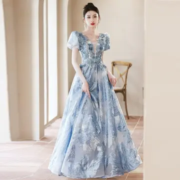 Royal Blue Wedding Dress Long Sleeves Lace Ball Gown – alinanova-cheohanoi.vn