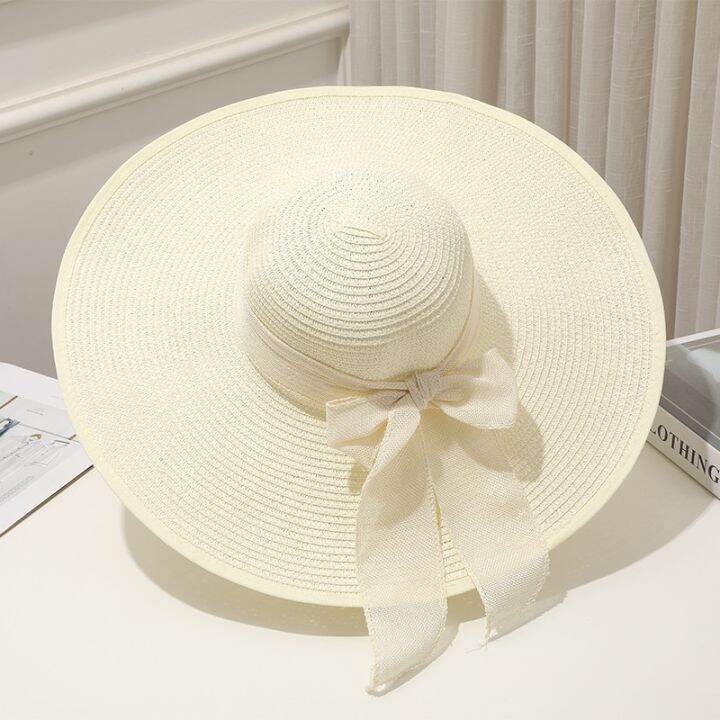 cc-15cm-wide-brim-beach-straw-hats-for-women-simple-foldable-summer-outing-sun-hat-fashion-flat-brom-bowknot-uv-protection-panama