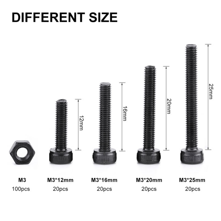 m3หมวกซ็อกเก็ตหกเหลี่ยมสกรูหัวเครื่องจักรสแตนเลสหกเหลี่ยมซ็อกเก็ตหกเหลี่ยมชุดสกรูคละแบบ280ชิ้น