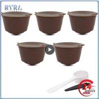 【YF】 Reutilizável Coffee Capsule Filter Cup para Nescafé Dolce Gusto Tampas Recarregáveis Escova De Colher Cestas Filtro Pod Sabor Suave 1-10Pcs