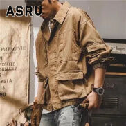 ASRV Áo Khoác Denim Cho Nam Áo Khoác Túi Hộp Cổ Điển Thường Ngày Kiểu Mỹ