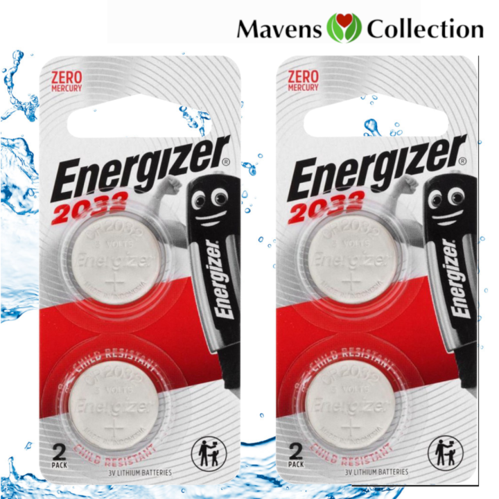 Energizer Cr2032 3v Lithium Coin Button Batteries Zero Mercury 4pcs