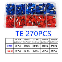 270 ชิ้นกล่องลวดคู่ TE ขั้วต่อสายไฟแบบท่อ, ขั้วต่อขั้วต่อสายไฟแบบจีบ, ขั้วต่อแบบสองสาย-Ciuero