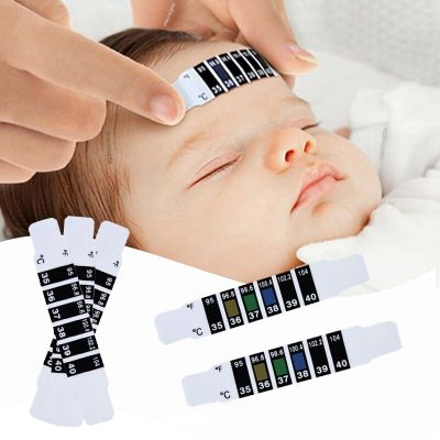 1/10Pcs หน้าผาก Strip เครื่องวัดอุณหภูมิน้ำเทอร์โมมิเตอร์วัดนม Fever Body เด็กทารกทดสอบอุณหภูมิสติกเกอร์ baby Care