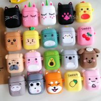 【CW】 Cute Cartoon Silicone Cases For Airpods 1 2 Protective Wireless Earphone Charging Cover case