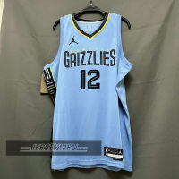 【High Quality】Mens 2022-23 New Original NBA Memphis Grizzlies #12 Ja Morant Jersey Statement Edition Blue Swingman Heat-pressed