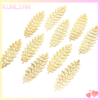 [KUNLIAN] 10ชิ้น/เซ็ต VINTAGE Leaf Filigree wraps ตัวเชื่อมต่อโลหะ DIY CRAFT Jewelry making